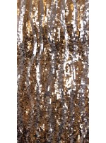 Dalga Desenli Gold ve Gümüş Payetli Kumaş - K8881