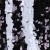 Dalga Desenli Siyah ve Beyaz Payetli Kumaş - K8881