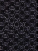 Güneş Desenli Payetli Siyah Dantel Kumaş - K8898