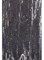 5 mm Sıvama Siyah Gümüş Payetli Kumaş - K8917