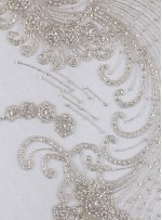 Gelinlik Swarovski Taşlı - Payetli ve Boncuklu Kupon Beyaz Elbise - A8955