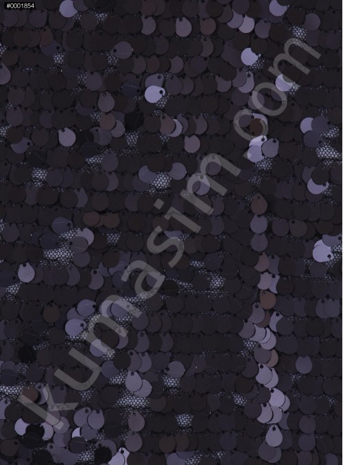 Armut Desenli Mat Siyah Payetli Kumaş - K8956