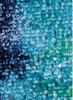 Çok Renkli Lacivert - Turkuaz - Fıstık Yeşili Payetli Kumaş - K8962