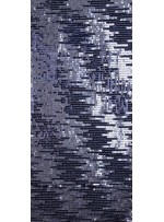 Zikzak Desenli Çift Renk Payetli Kumaş - Siyah Gümüş - K8996