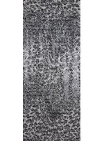 Leopar Baskılı Payet Kumaş - Siyah Beyaz - K9003