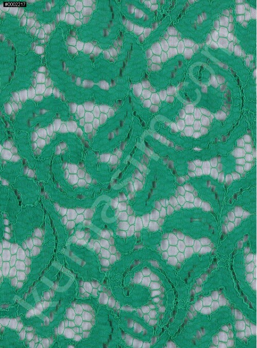 Şal Desenli Açık Yeşil c33 Kordone Dantel Kumaş - K9030