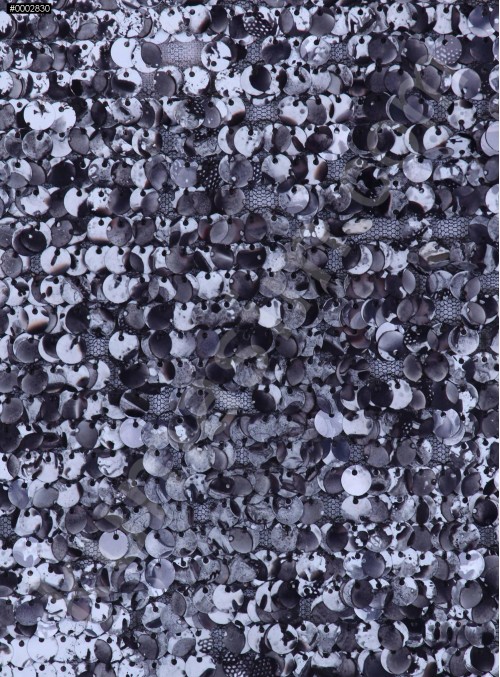 Renk Geçişi Baskılı Siyah Payetli Abiyelik Kumaş - K9075