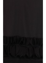 Etek Uçları Lazer Kesimli Siyah Şifon Kumaş - K9106