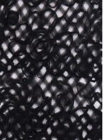 Çiçek Desenli Lazer Kesim 3 Boyutlu Siyah Lase Kumaş - K9124