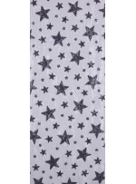 Yıldız Desenil Payet Kumaş - Siyah Beyaz - K9185