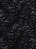 Şal Desenli Siyah Abiyelik Dantel Kumaş - K9187