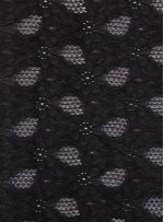 Çiçek Desenli Dantel Kumaş - Siyah - K9188
