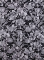 Siyah Beyaz Dantel Üzeri Payetli Abiyelik Kumaş - K9203