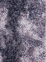Tül Üzeri Baskılı Payet Kumaş - Siyah Beyaz - K9233