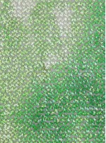 Tül Üzeri Baskılı Payet Kumaş - Yeşil Beyaz - K9233