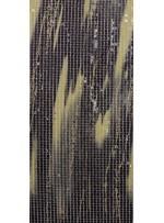 Kare Payetli Siyah ve Yeşil Baskılı Abiyelik Kumaş - K9289