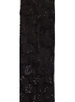 Şeffaf Payetli Siyah Kürk Kumaş - K9300
