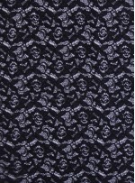 Çiçek Desenli Dantel Kumaş - Siyah - K9301