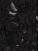 Çiçek Desenli Lazer Kesim 3 Boyutlu Siyah Lase Kumaş - K9304