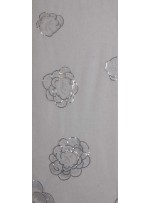 Çiçek Desenli 3 MM Payetli ve Simli İşlemeli Gümüş Kumaş - K9356