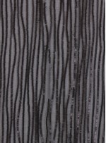 Tül Üzeri Şerit Desenli Siyah Payet Kumaş - K9369