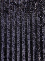Şerit Desenli Yoğun Payetli Siyah Kumaş - K9392