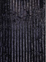 Şerit Desenli Yoğun Payetli Siyah Kumaş - K9392