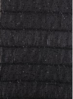 Şerit Desenli Saçaklı Siyah Payetli Kumaş - K9446