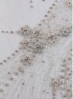 Elbise Figürlü Swarovski Taşlı - Payetli ve Boncuklu Beyaz Kupon Elbise - A9461