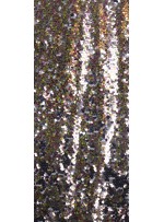 Gümüş Üzeri Renkli Baskılı Payet Kumaş - K9472