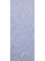 Büyük Çiçek Desenli Payetli Kemik Kumaş - K9504