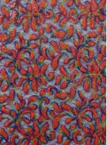 File Üzeri Yaprak Desenli Çok Renkli Payet Kumaş - K9525