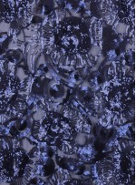 Tül Üzeri Karışık Desenli Payetli Lacivert Kumaş - K9526