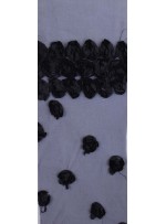 3 Boyutlu Lazer Kesim Eteği Sulu Siyah Lase Kumaş - K9539