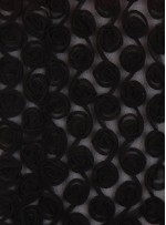 Gül Desenli Üç Boyutlu Siyah Abiyelik Lase Kumaş - K9560