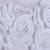 Tül Üzeri Büyük Çiçek Desenli Lase Beyaz Kumaş - K9561