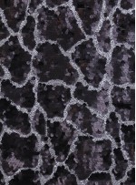 Duvar Desenli Küçük ve Büyük Payetli c1 Mat Siyah Gümüş Kumaş - K9575