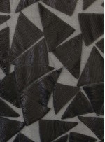 Üçgen Desenli Mat Siyah Payetli Kumaş - K9598