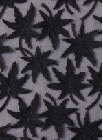 Yıldız Desenli Üç Boyutlu Siyah Güpür Kumaş - K9615