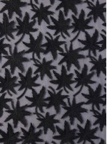 Yıldız Desenli Üç Boyutlu Siyah Güpür Kumaş - K9615