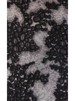 Kalın Kordoneli ve Karışık Desenli Siyah Payetli Kumaş - K9616