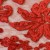 Desenli Tül Üzeri Kırmızı Nakışlı Payetli Abiyelik Kumaş - K9629