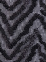 Tül Üzeri 3 MM Mat Siyah Payet İşlemeli Kumaş - K9631