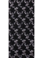 Üç Boyutlu Çiçekli Siyah Güpür Kumaş - K9663