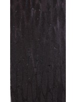 Akış Desenli Simli Siyah Payetli Abiyelik Dore Kumaş - K9672