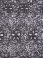 Ağ ve Çiçek Desenli Gri Abiyelik Güpür Kumaş - K9682