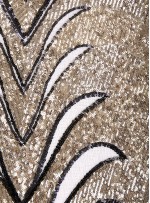 Büyük Etnik Desenli Payetli Gold-Siyah Abiyelik Kumaş - K9756