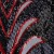 Büyük Etnik Desenli Payetli Siyah-Kırmızı Abiyelik Kumaş - K9756