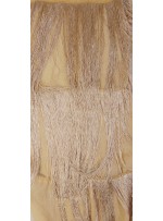 Uzun Saçaklı Elbiselik Açık Gold Abiyelik Kumaş - K9776