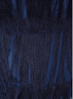 Uzun Saçaklı Elbiselik Lacivert Abiyelik Kumaş - K9776